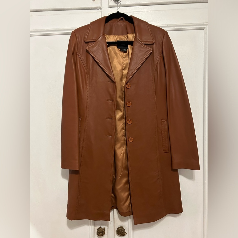 Brown Leather Trench